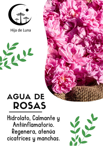 Agua De Rosas Natural (hidrolato) 100% Pura