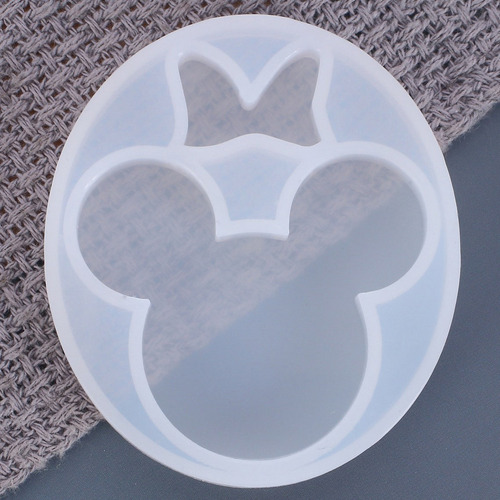 Molde Silicona Mickey Minnie Para Resina Llavero Color Transparente