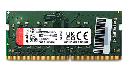 Memória Kingston 8gb 3200mhz Ddr4 Cl22 Para Notebook