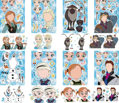 Frozen Calcomanías Stickers 8 Planillas