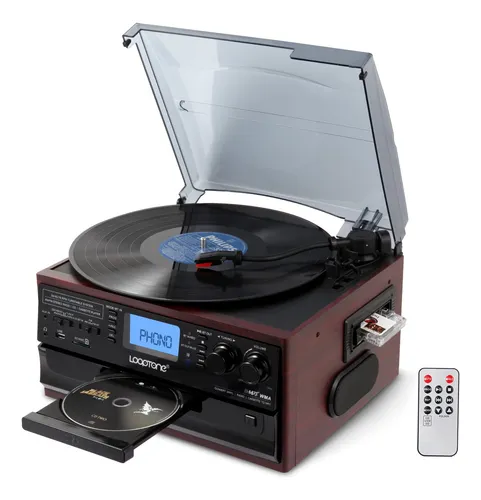 Tocadiscos Bluetooth 10 En 1 Reproductor Vintage Y Radio