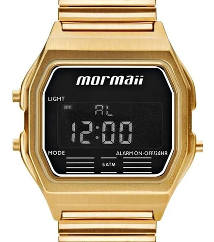 Relógio Mormaii Feminino Vintage Digital Dourado Mojh02au/4d