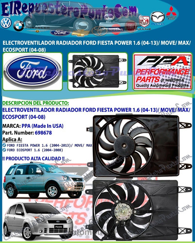 Electroventilador De Radiador Fiesta Power Move Max Ecosport