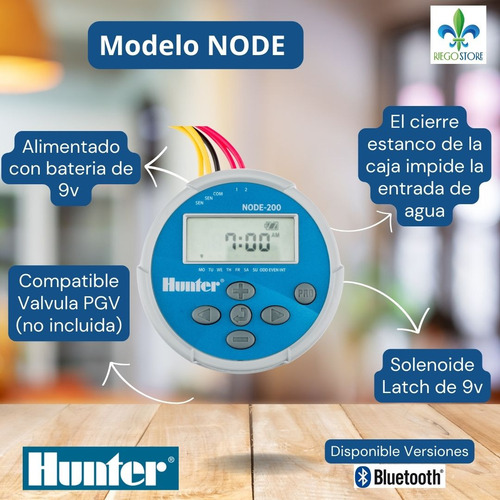 Programador Riego Autonomo Node 200 (bat 9v) 2 Est - Hunter