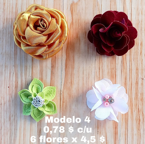 Imagen 4 de 8 de Flores De Tela - Flores De Cuero - Flores De Cuerina