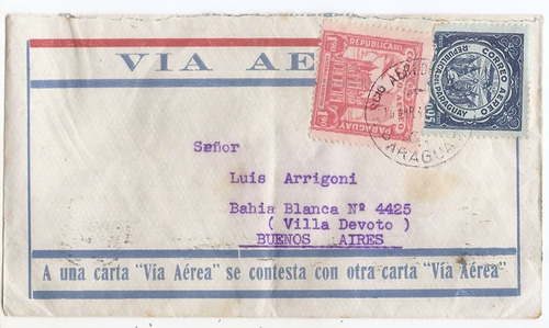Sobre Paraguay A Bs Aires Argentina Año 16/04/1931 