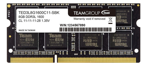 Memoria Teamgroup, 8gb, Ddr3l, Sodimm, 1600mhz