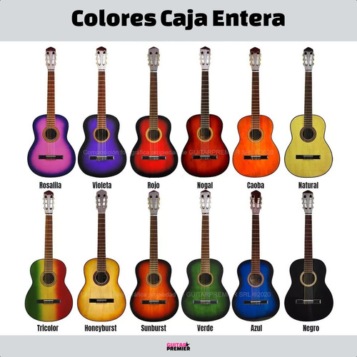Guitarra Electro Criolla Con Corte Amplificador Funda Cable Color Media Caja