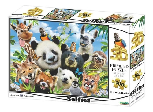 Puzzle Rompecabezas 500 Piezas 3d Selfie Animales Selva