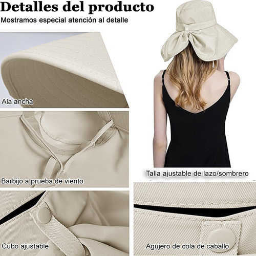 Sombrero Para Sol Gorras Mujer Playa Visera Protección Uv