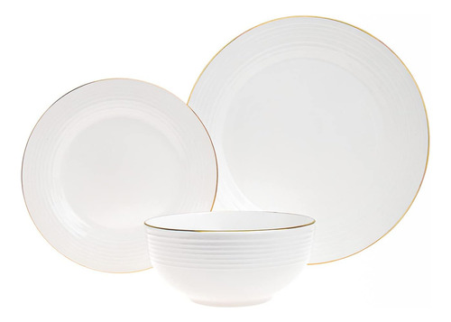 Juego De Vajilla Dorado Porcelana 6 Pzs Dinnerware Set By Go