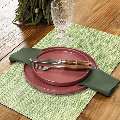 4 Jogo Americano Mesa Posta Luxo Feliz Natal Ano Vr Cor VERDE claro escuro limão musgo folha RUSTIC MZ RETANGULAR