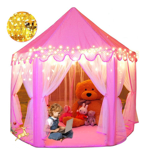 Carpa Castillo Princesa Niña Con Luces Led Regalo De Juguete