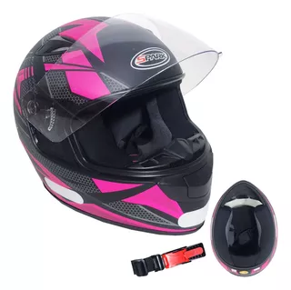 Capacete Ebf New Spark Flash Feminino Preto Rosa Fechado