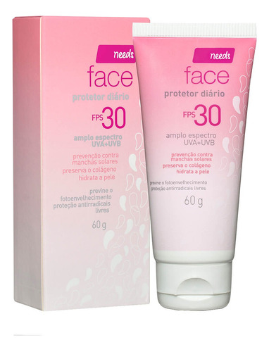 Protetor Solar Facial Needs Diário Fps30 Needs 60g