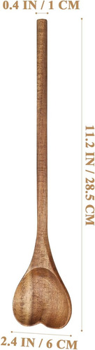 Cuchara De Corazón De Madera Doitool, Cuchara De Mango Largo