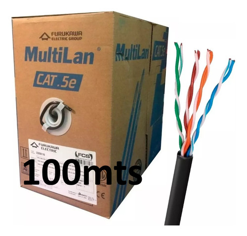 Cable Red Utp Furukawa Exterior 100 Metros Cat5e Cobre100%