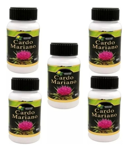 Pack 5 Cardo Mariano 60 Cápsulas X Envase 100% Natural