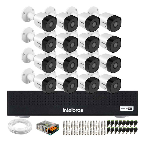 Kit 16 Câmeras Vhd 3230b G7 1080p Intelbras + Dvr Mhdx 1016c