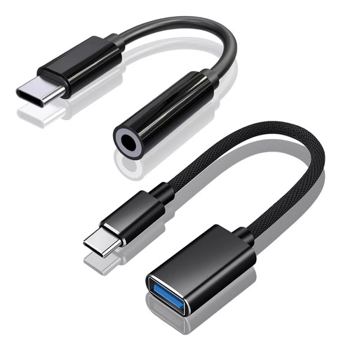 Jeeyee-adaptador Usb 3.1 Tipo-c A Auxiliar 3.5 Audifono,cable Otg Tipo C A Usb 2pcs