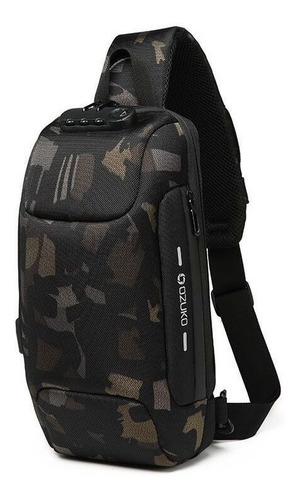 Ozuko Sling Usb Mochila Antirrobo Para Hombre