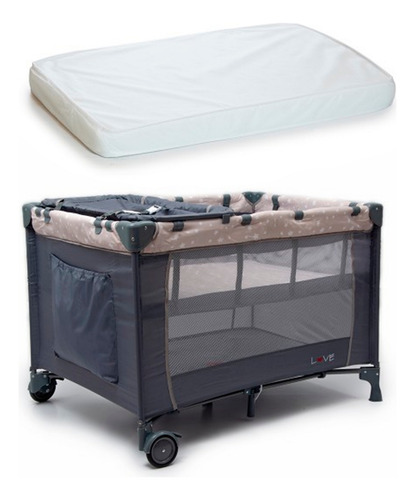 Practicuna Cuna Corralito De Viaje Plegable Cambiador 840 Beige Star