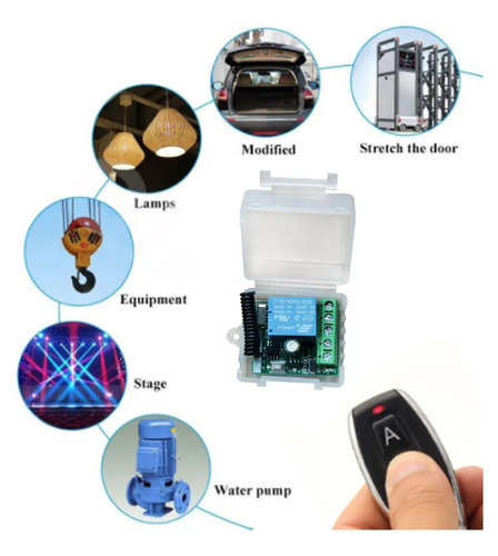 Control Remoto 433 Mhz Con Receptor 12v 10a Portones Reley