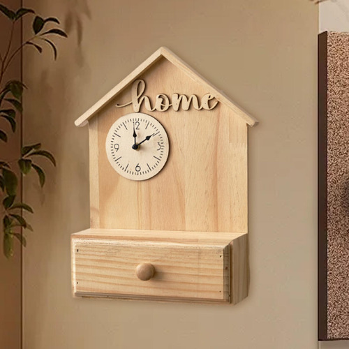 Reloj De Pared Decorativo Con Cajón, Silencioso, Sin Caqui