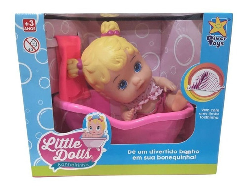 Muñeca Bebote Con Bañera - Little Dolls - Diver Toys