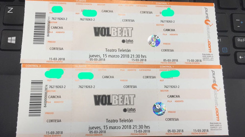 Entradas Volbeat 2x 35.000