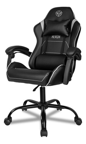Cadeira de escritório TGTTGT-HRTC-BL02 TGT gamer  preto e cinza com estofado de couro pvc