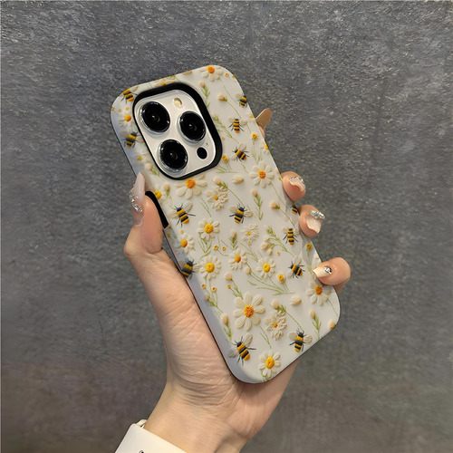 Luxuosa Capa Rígida 2 Em 1 Para Celular Com Efeito Bordado