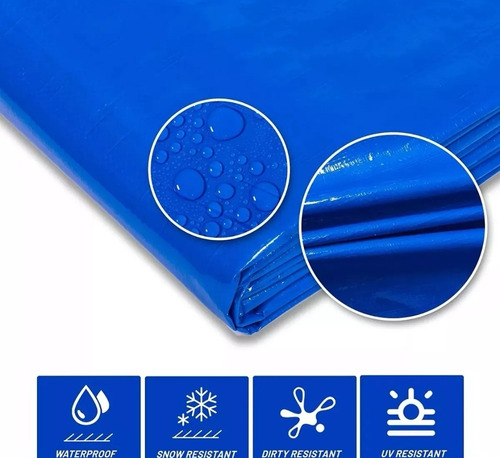 Lona Carpa Multiuso Impermeable 3x5 Mts Azul Con Ojetillos