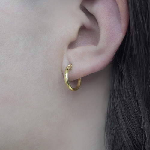 Aretes Arracadas Oro Sólido 10k Mujer 14mm Baguette 1.3gr Oro Puro 10k Aretes Arracadas Oro Sólido 10k Mujer 14mm Gruesas Oro Puro Argolla Arete Aretes Mujer Niña Dama Regalo Joyería Fina 10 Kilates