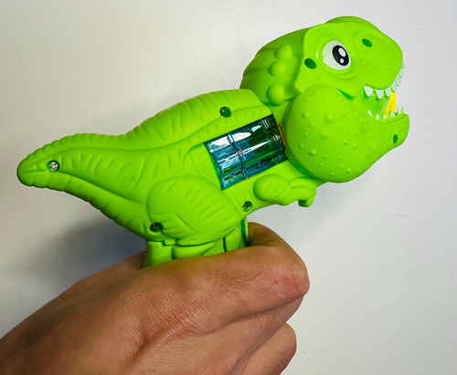 Revolver Pistola Dinosaurio Luces Sonidos Regalo Niños Verde