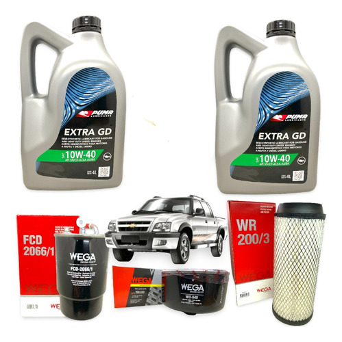 Kit Service 3 Filtros + Aceite 10w40 Chevrolet S10 Mwm 2,8