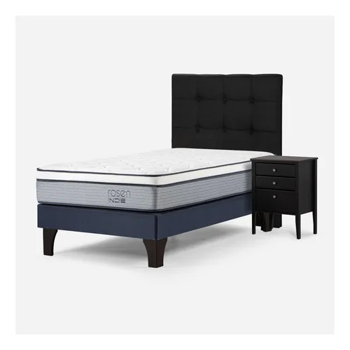 Cama Indie 1 Plaza Pata Mad. +respaldo+velador Issey Grafito