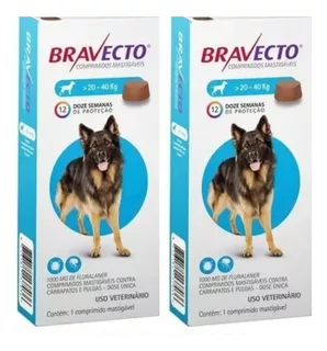 Bravecto 20 A 40 Kg - Antipulgas E Carrapatos Combo 2uni