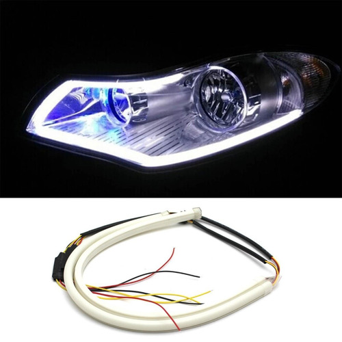 Imagem 4 de 9 de Barra Kit Tubo De Led Flexível Angel Eye Drl Farol Silverado