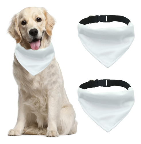 Hacraho - Bandana Para Perro En Blanco Con Sublimación, 2 Un