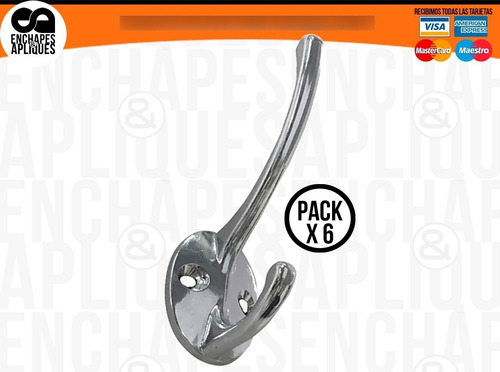 Imagen 1 de 6 de Gancho Perchero Cromado