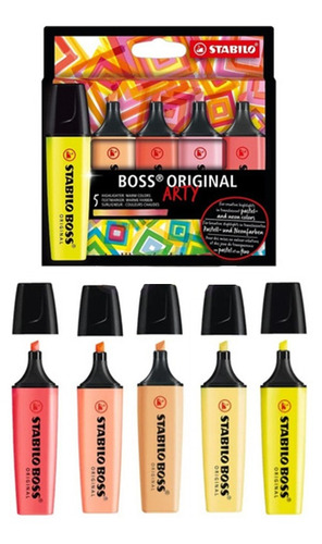 Resaltadores Stabilo Boss Arty Set Colores Cálidos X 5