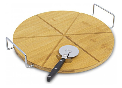 Tabla Pizza Madera Bambu Plato Pizzera