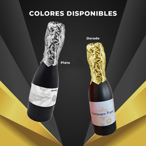 Bazuca De Confeti Metálico Botella Chica De Champagne Popper