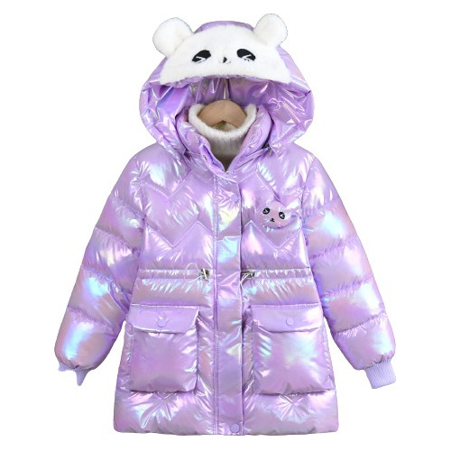 Campera Parka Niña Osito Metalizada Impermeable Abrigada 603