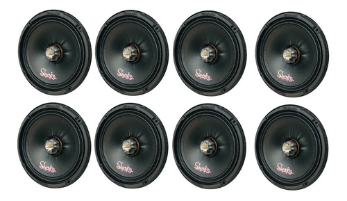 Kit 8 Falante Mid Bass Snake Aw-280 6'' 280w Rms 4 Ohms