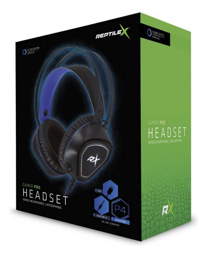Audifonos Reptile X 12bl Gamer Pro Pc Azul / Tecnocenter