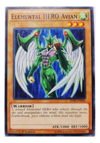 Heroe Elemental Avian + 15 Cartas De Regalo Yugioh