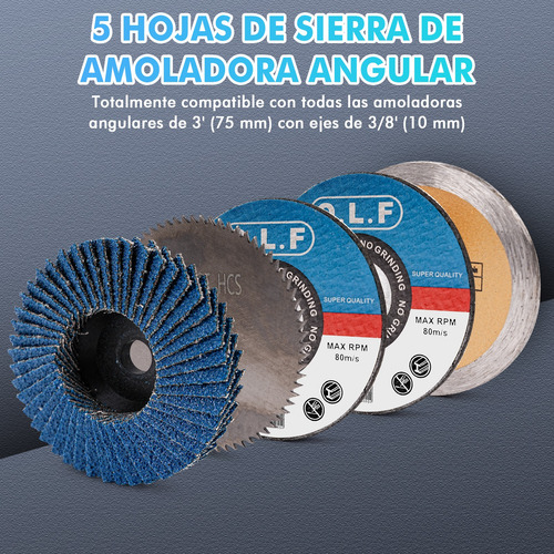 Discos De Corte Metal Disco De Lija 3/8 Pulgadas 75 Mm 5 Uds