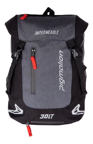 Imagen 2 de 4 de Morral Porta Casco Pigmalion Impermeable Gris